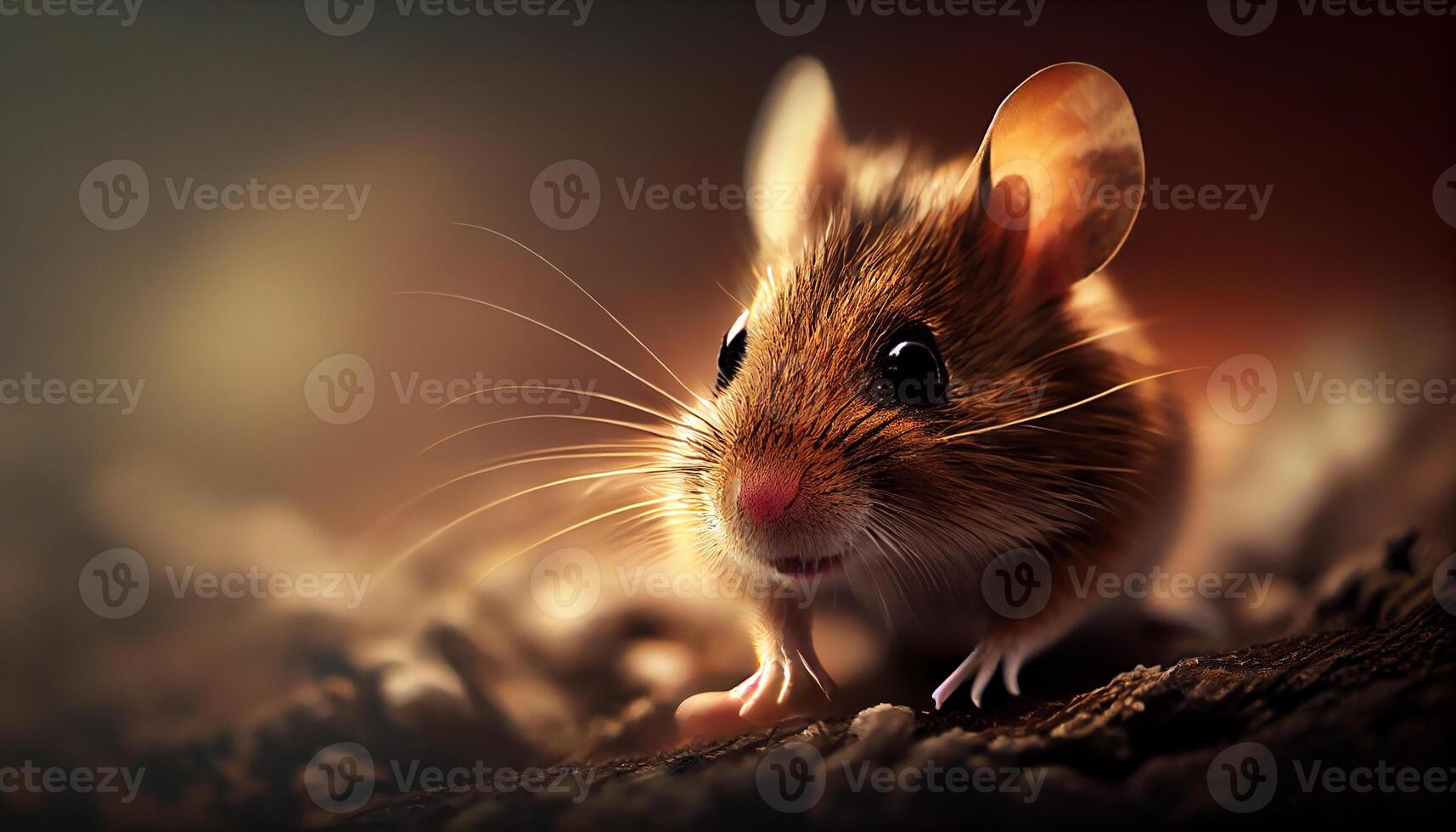 Cute rodent with fluffy fur and whiskers generated by AI photo