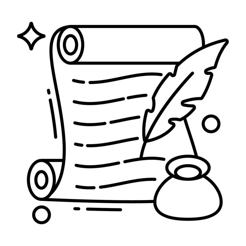 Quill writing concept icon vector