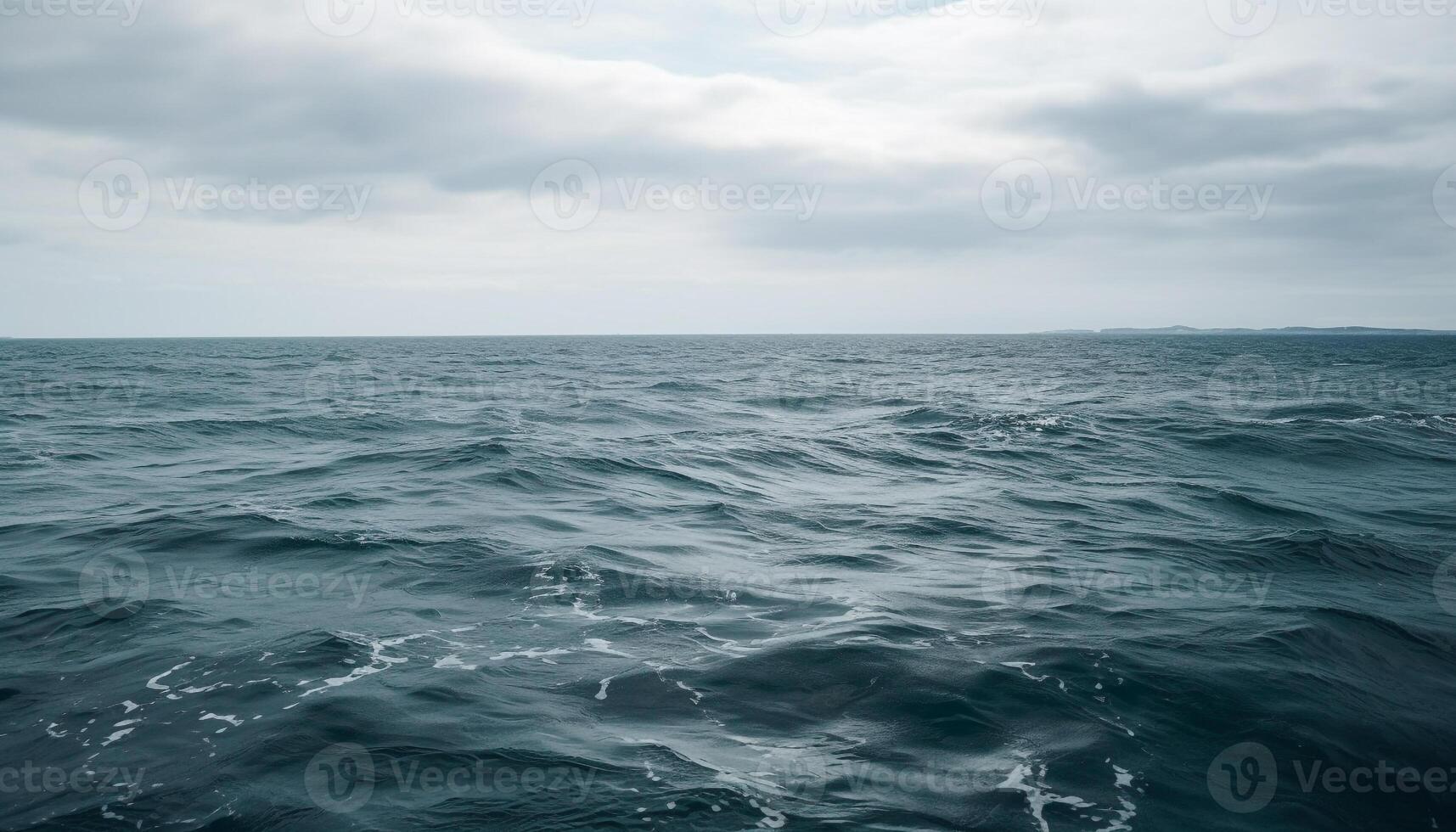 Wave pattern ripples over deep blue sea generated by AI photo