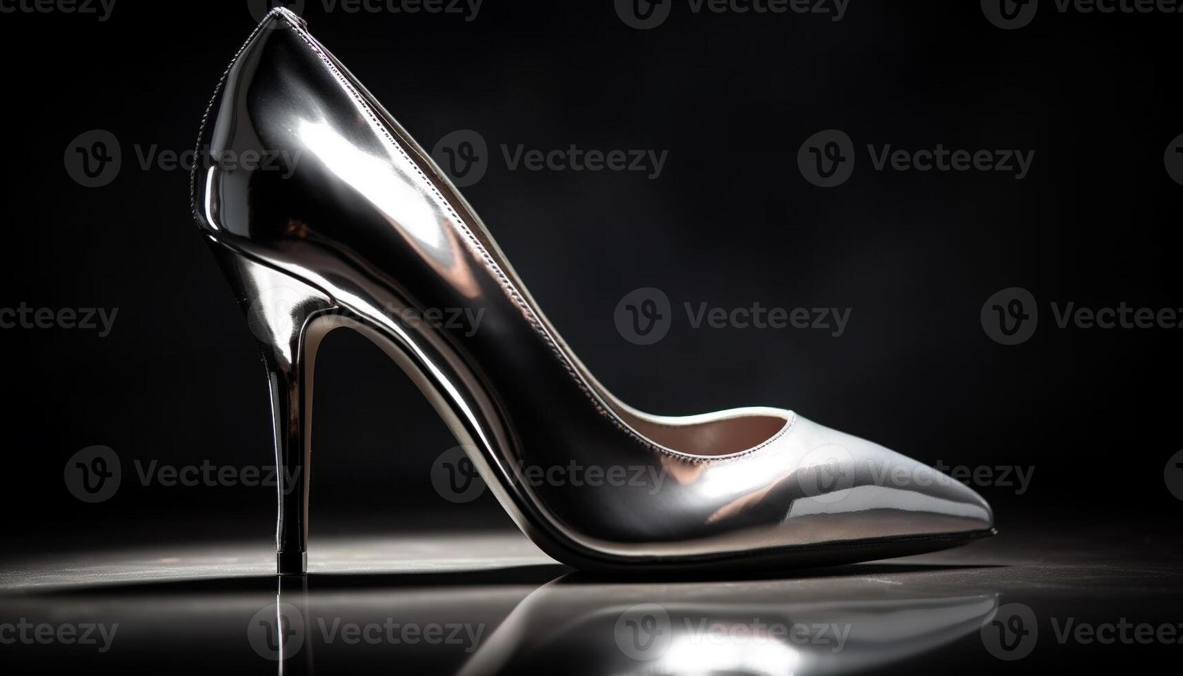 High fashion elegance shiny stiletto reflects femininity generated by AI photo