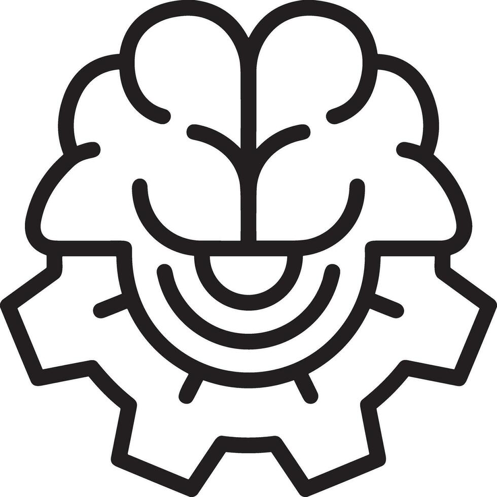 Artificial Intelligence icon symbol vector image. Illustration of the brain robot learning human smart algorithm design image.