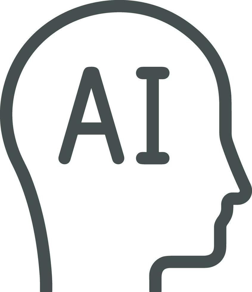 Artificial Intelligence icon symbol vector image. Illustration of the brain robot learning human smart algorithm design image.