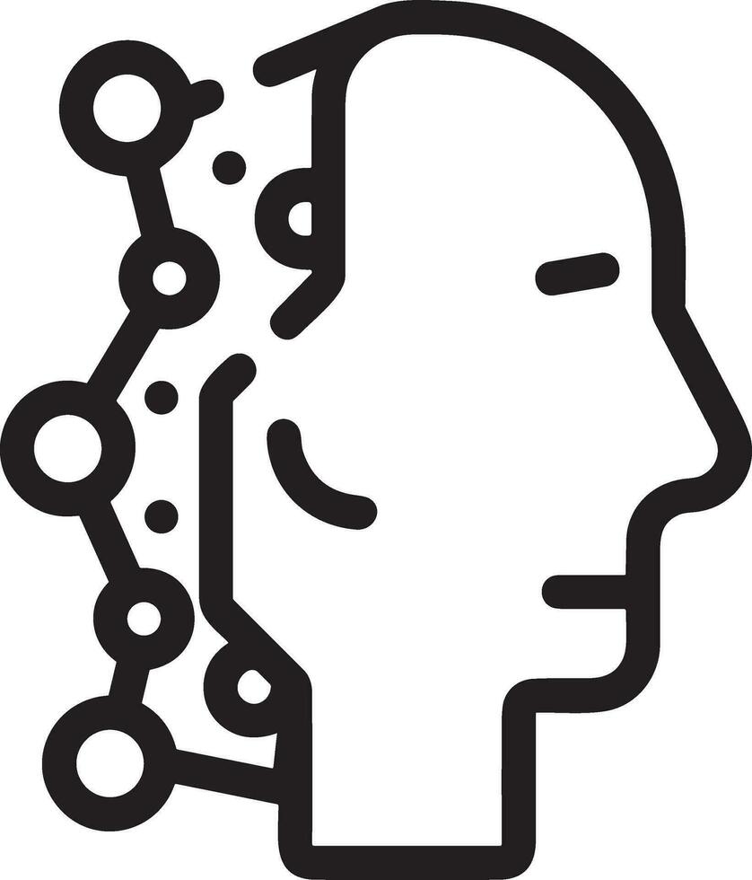 Artificial Intelligence icon symbol vector image. Illustration of the brain robot learning human smart algorithm design image.