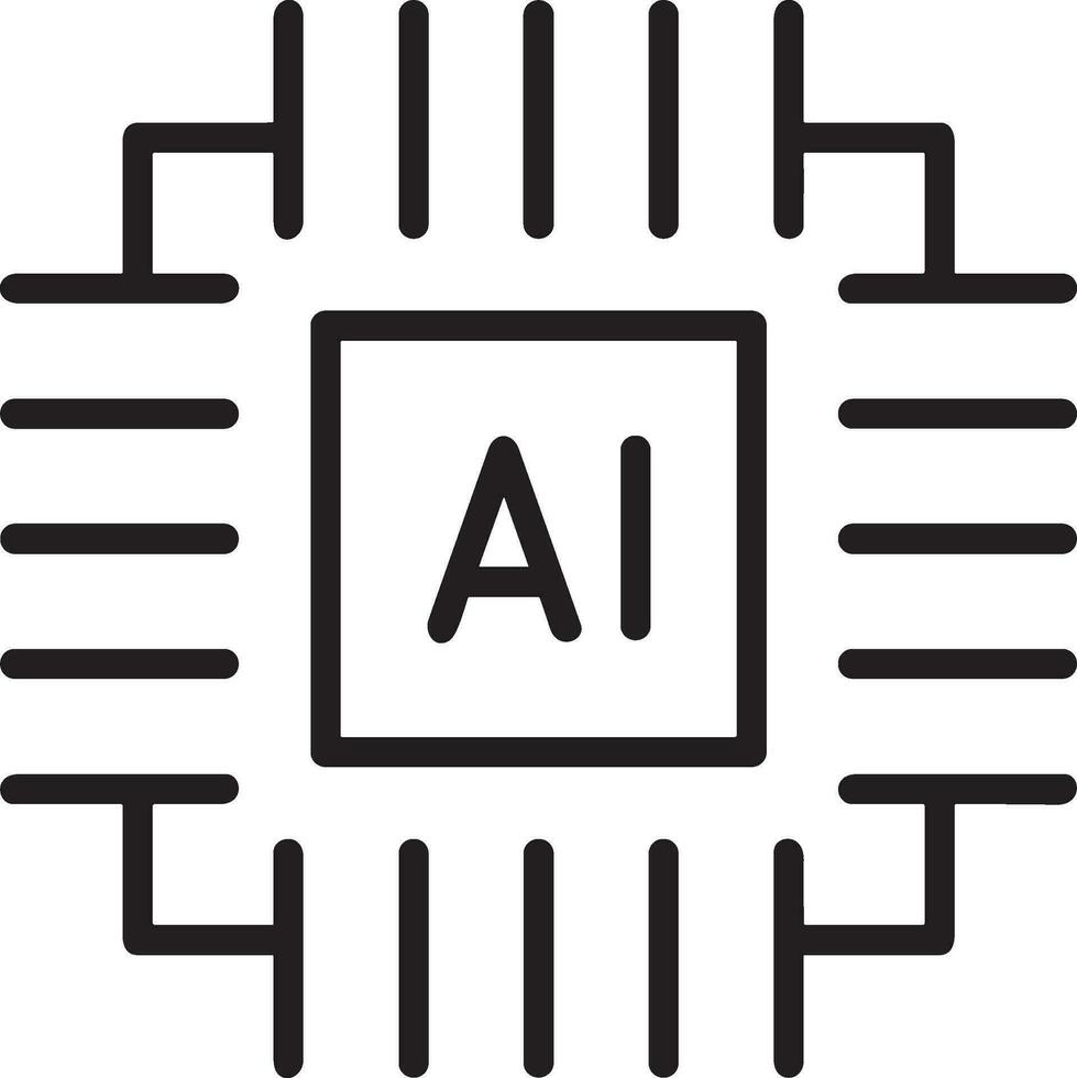 Artificial Intelligence icon symbol vector image. Illustration of the brain robot learning human smart algorithm design image.