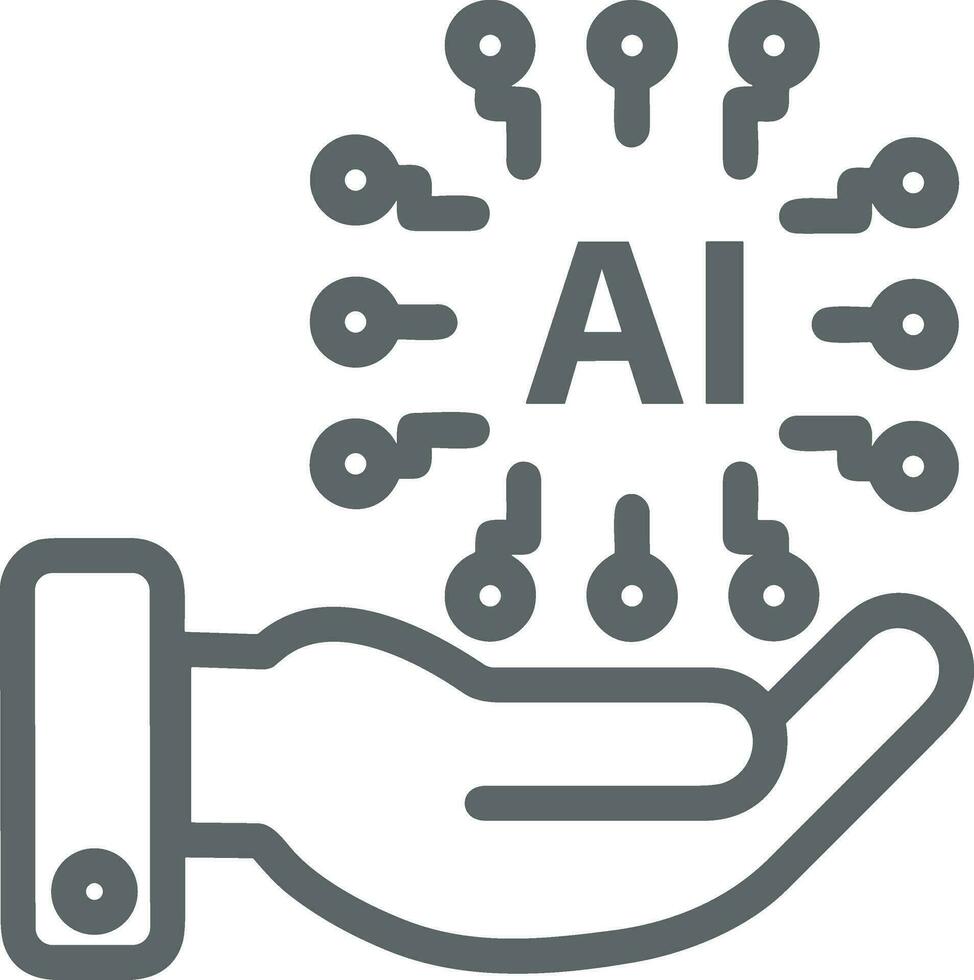 Artificial Intelligence icon symbol vector image. Illustration of the brain robot learning human smart algorithm design image.