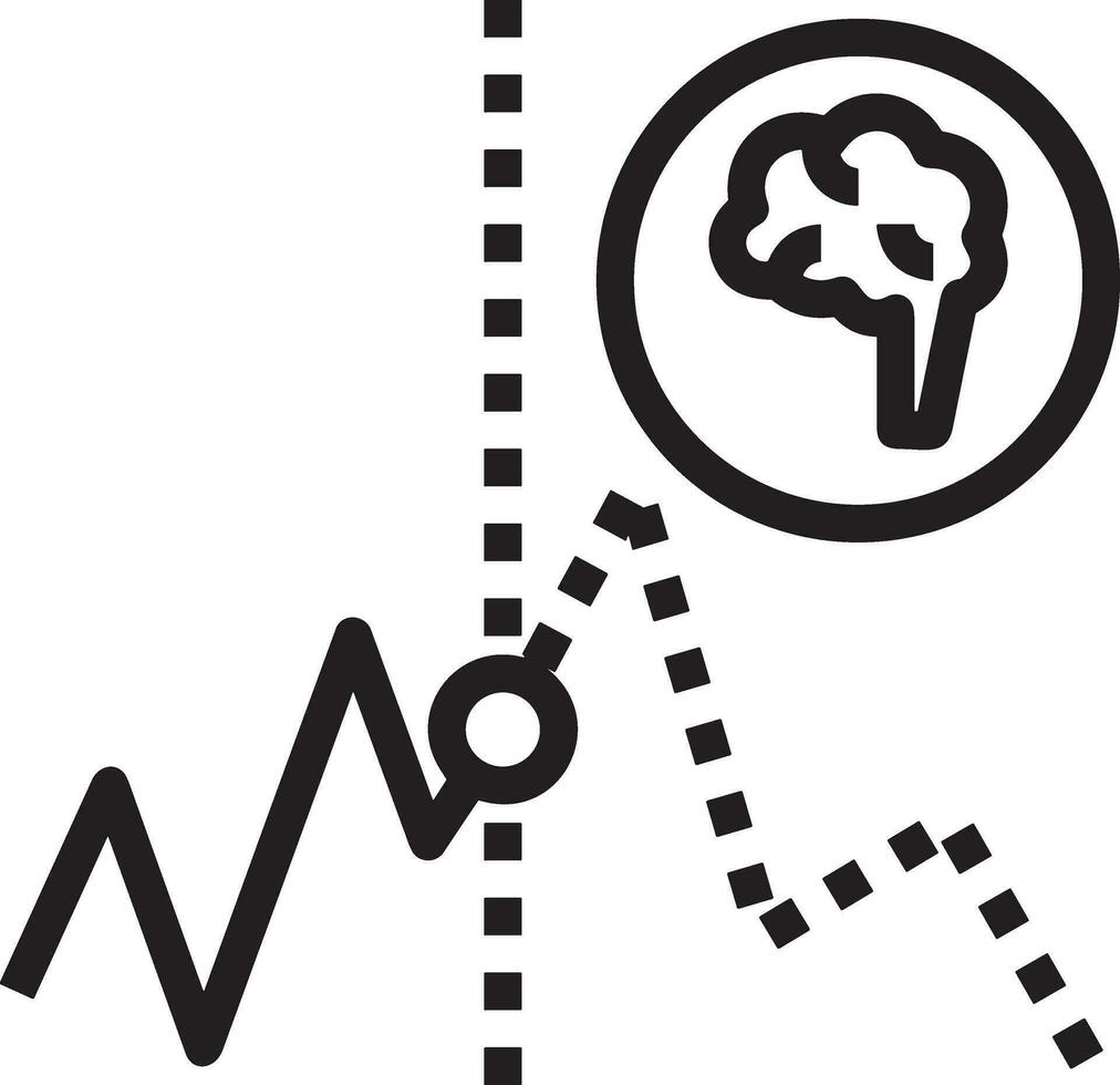 Artificial Intelligence icon symbol vector image. Illustration of the brain robot learning human smart algorithm design image.