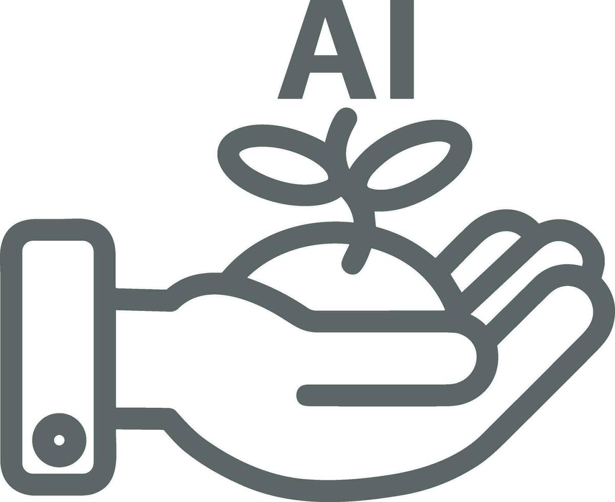 Artificial Intelligence icon symbol vector image. Illustration of the brain robot learning human smart algorithm design image.