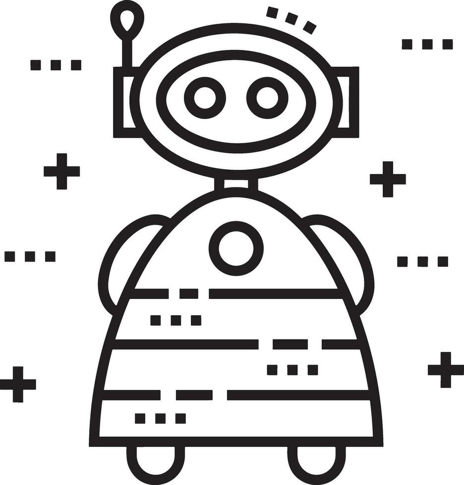Artificial Intelligence icon symbol vector image. Illustration of the brain robot learning human smart algorithm design image.