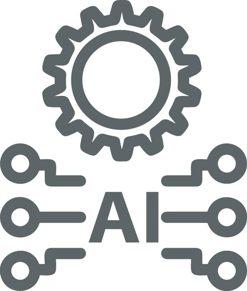 Artificial Intelligence icon symbol vector image. Illustration of the brain robot learning human smart algorithm design image.