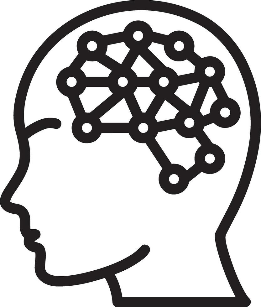 Artificial Intelligence icon symbol vector image. Illustration of the brain robot learning human smart algorithm design image.