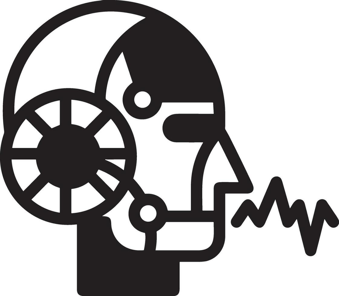 Artificial Intelligence icon symbol vector image. Illustration of the brain robot learning human smart algorithm design image.