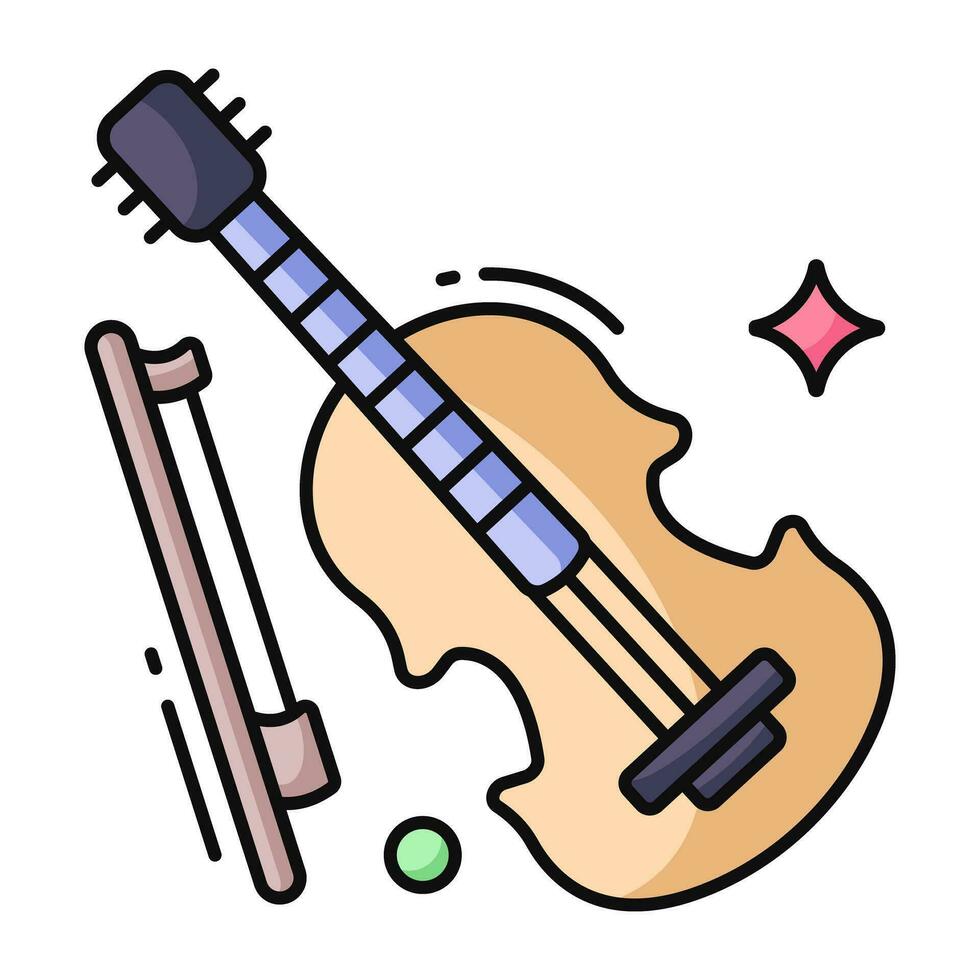 A string musical instrument, violin icon vector