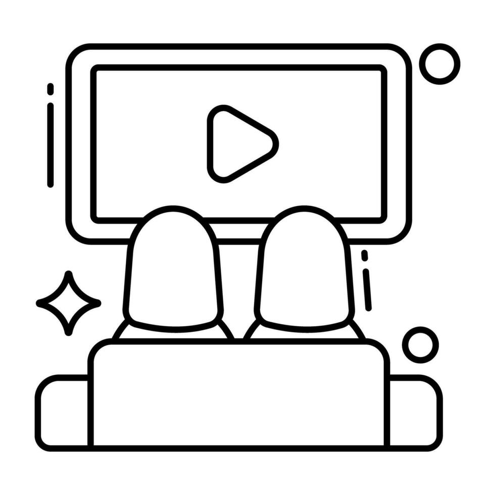 A premium download icon of watching movie vector