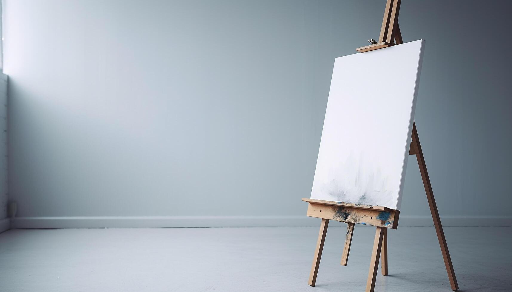 Artist imagination flows on blank canvas generated by AI photo