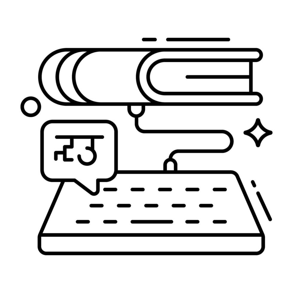 A unique design icon of book typing vector