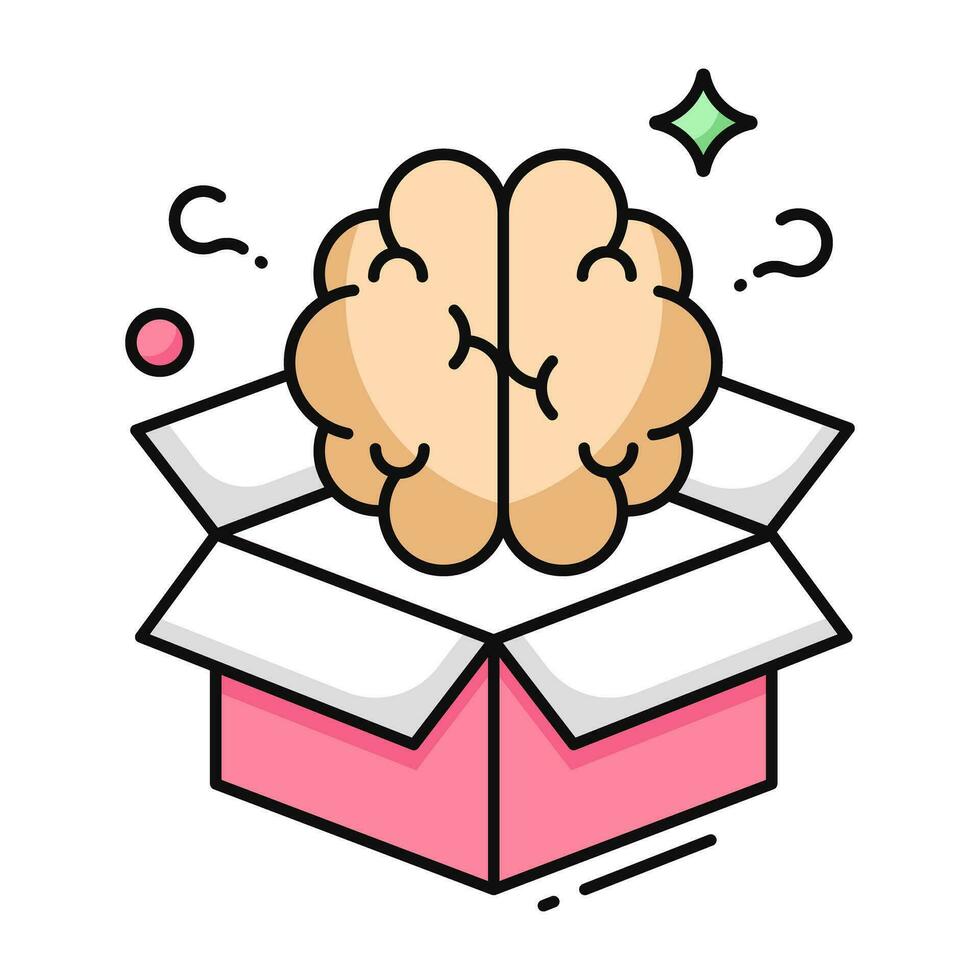 An icon design of brain box vector