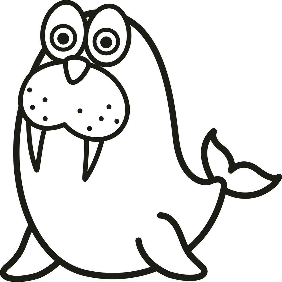 illustration black and white seal vector