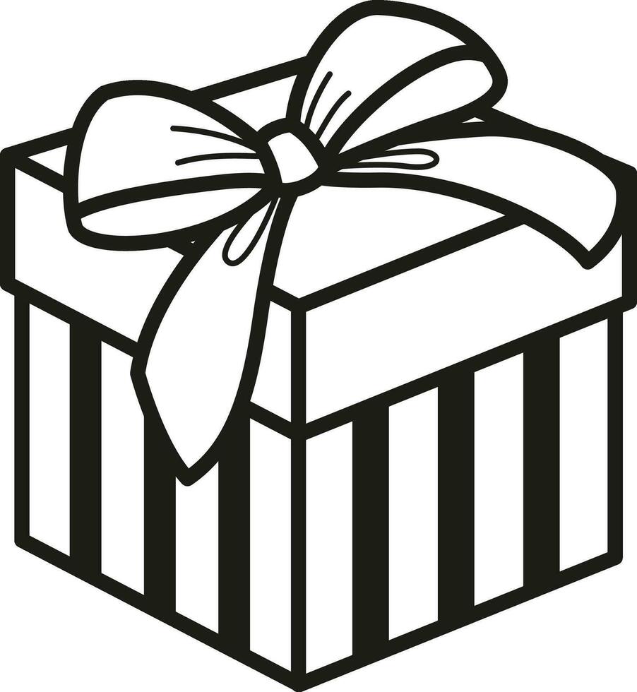 Illustration black and white gift box 33319436 Vector Art at Vecteezy