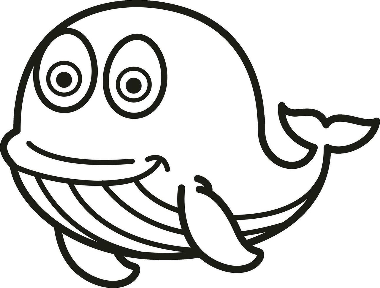 illustration black and white whale vector