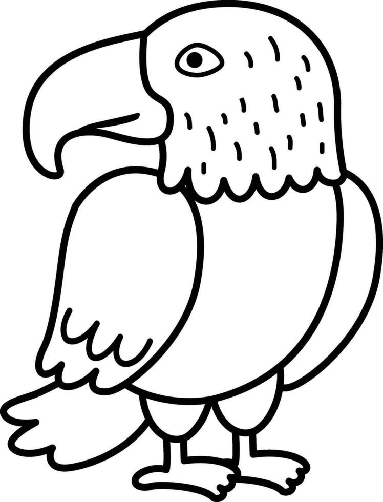 Illustration black and white eagle vector