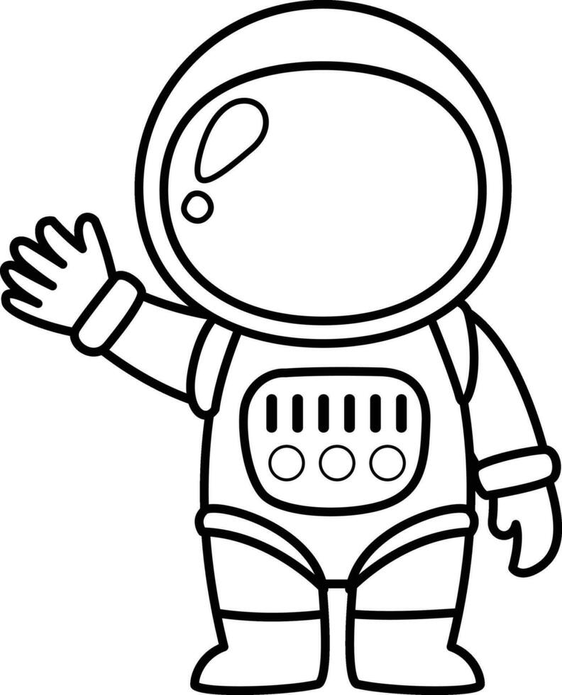 ilustración negro y blanco astronauta vector