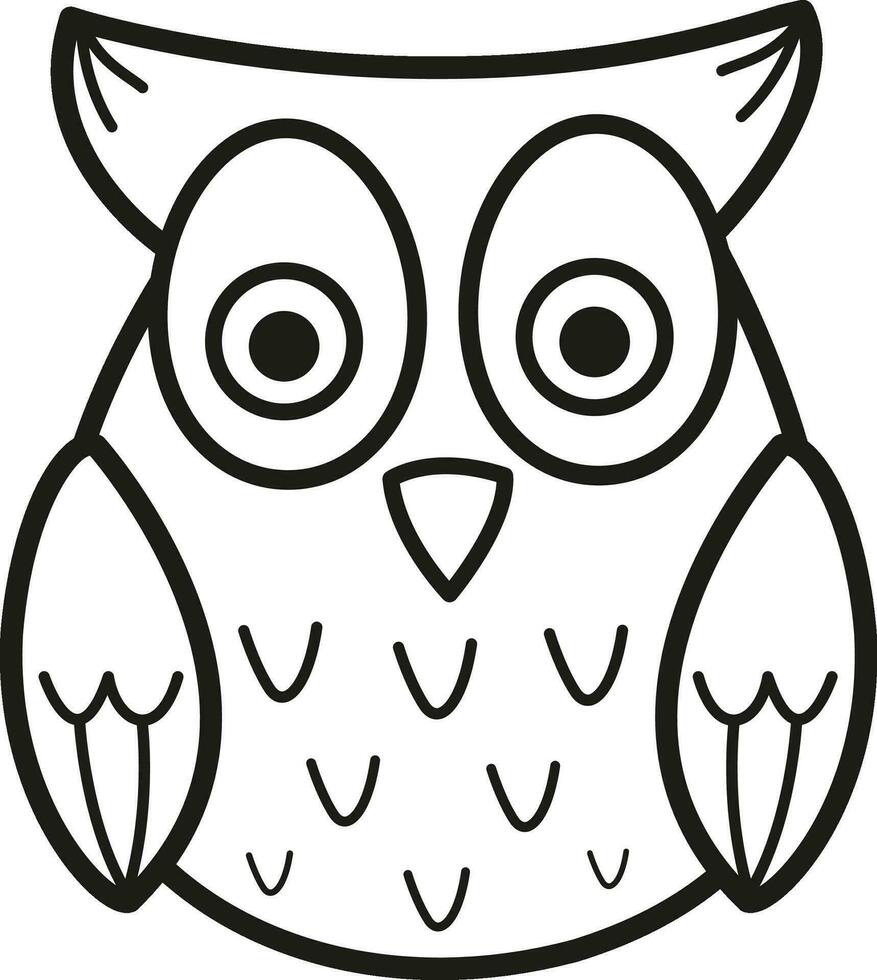 Illustration black and white owl vector