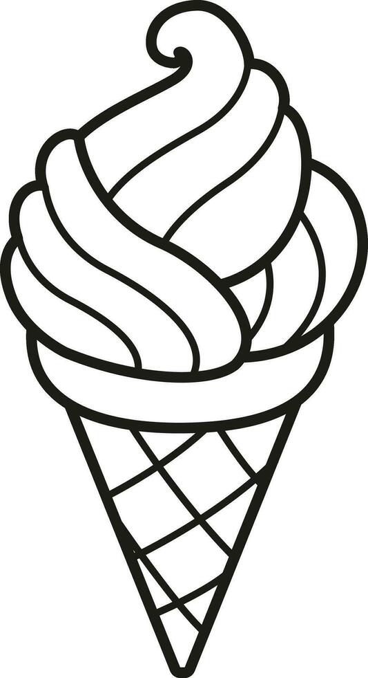 Illustration black and white ice cream vector