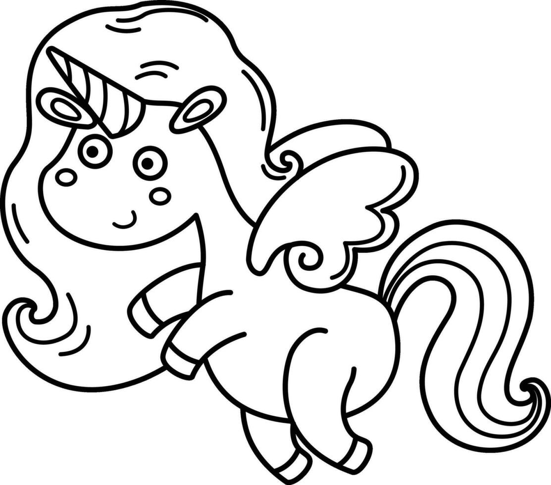 illustration black and white unicorn vector
