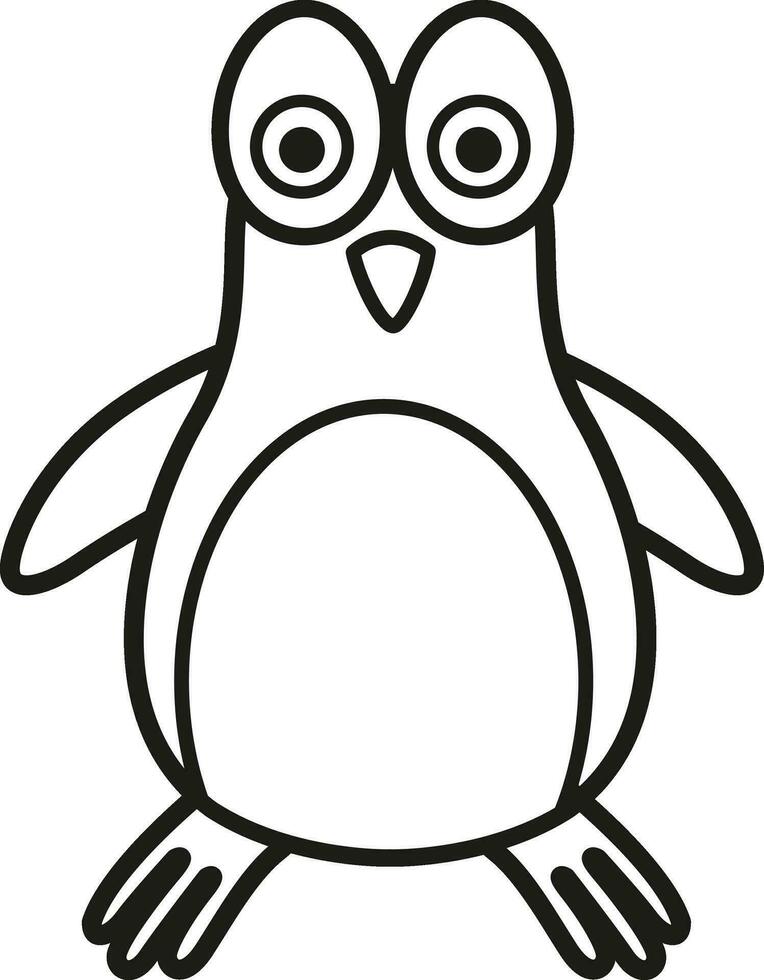 Illustration black and white penguin vector