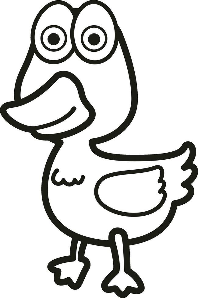 Illustration black and white duck vector
