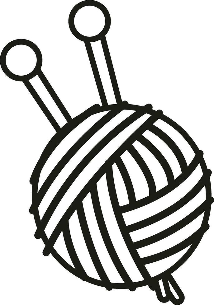 illustration black and white yarn vector