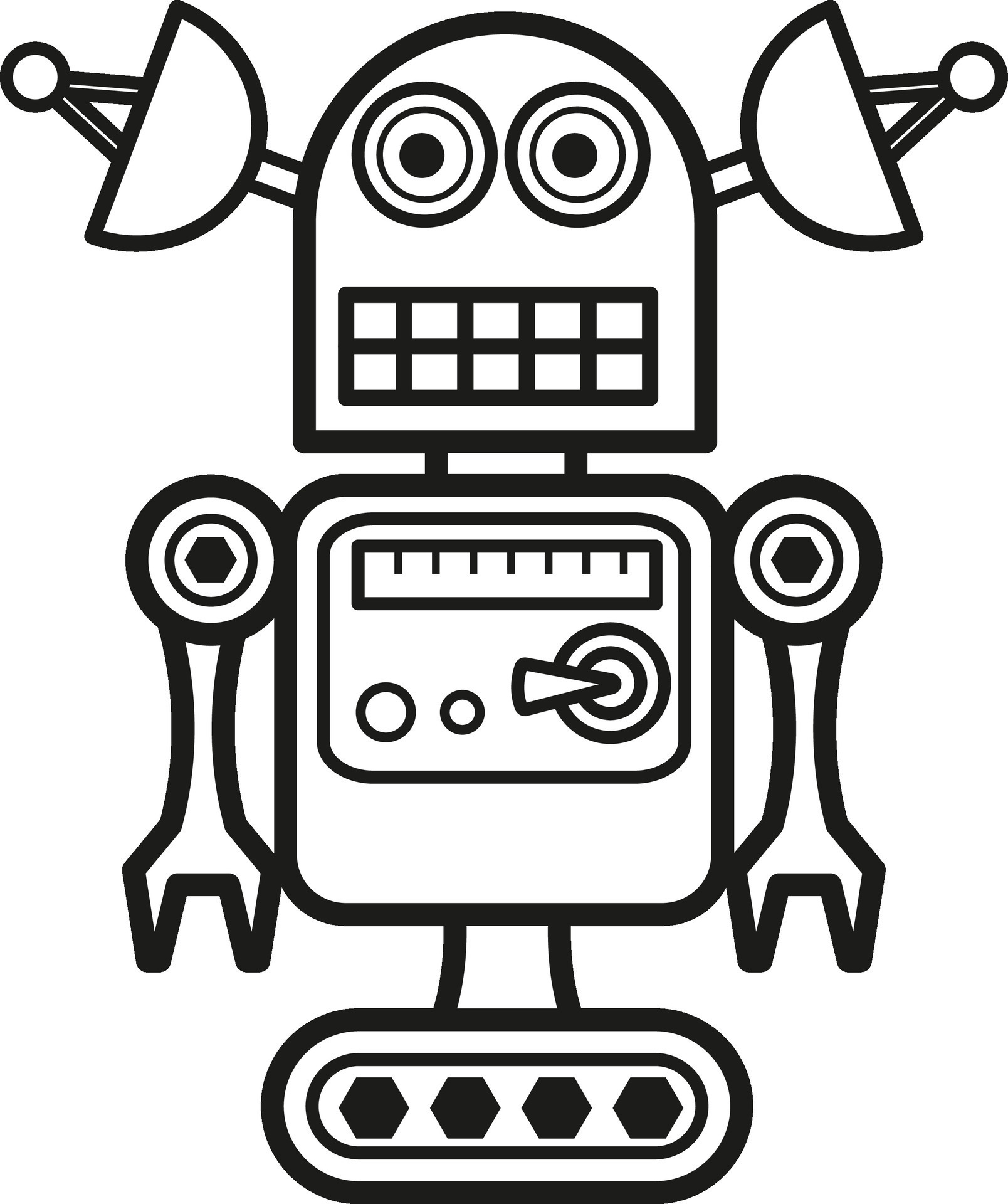 Illustration black and white robot 33319513 Vector Art at Vecteezy