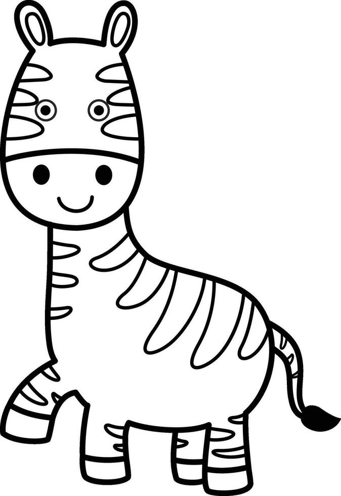 illustration black and white zebra vector
