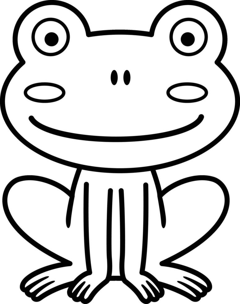 Illustration black and white frog vector