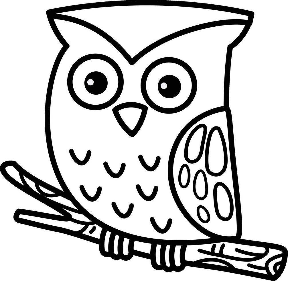 Illustration black and white owl vector