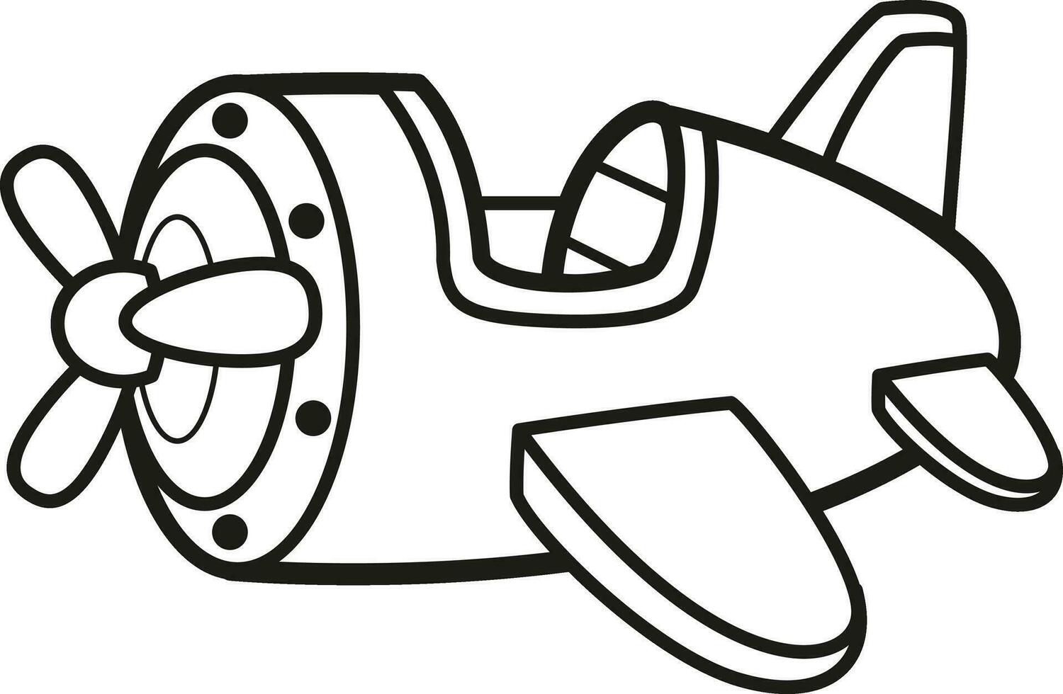 Illustration black and white airplane vector