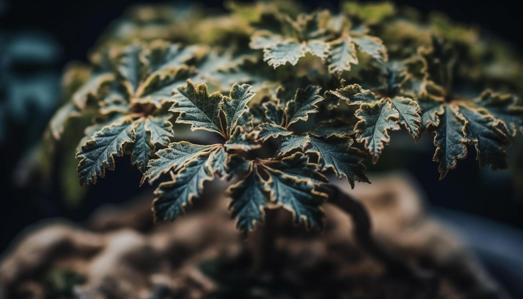 Fresh green leaves grow on tree branch in forest outdoors generated by AI photo