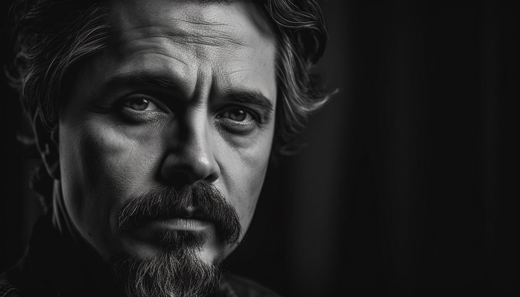 Confident businessman exudes masculinity with stylish facial hair and elegance generated by AI photo