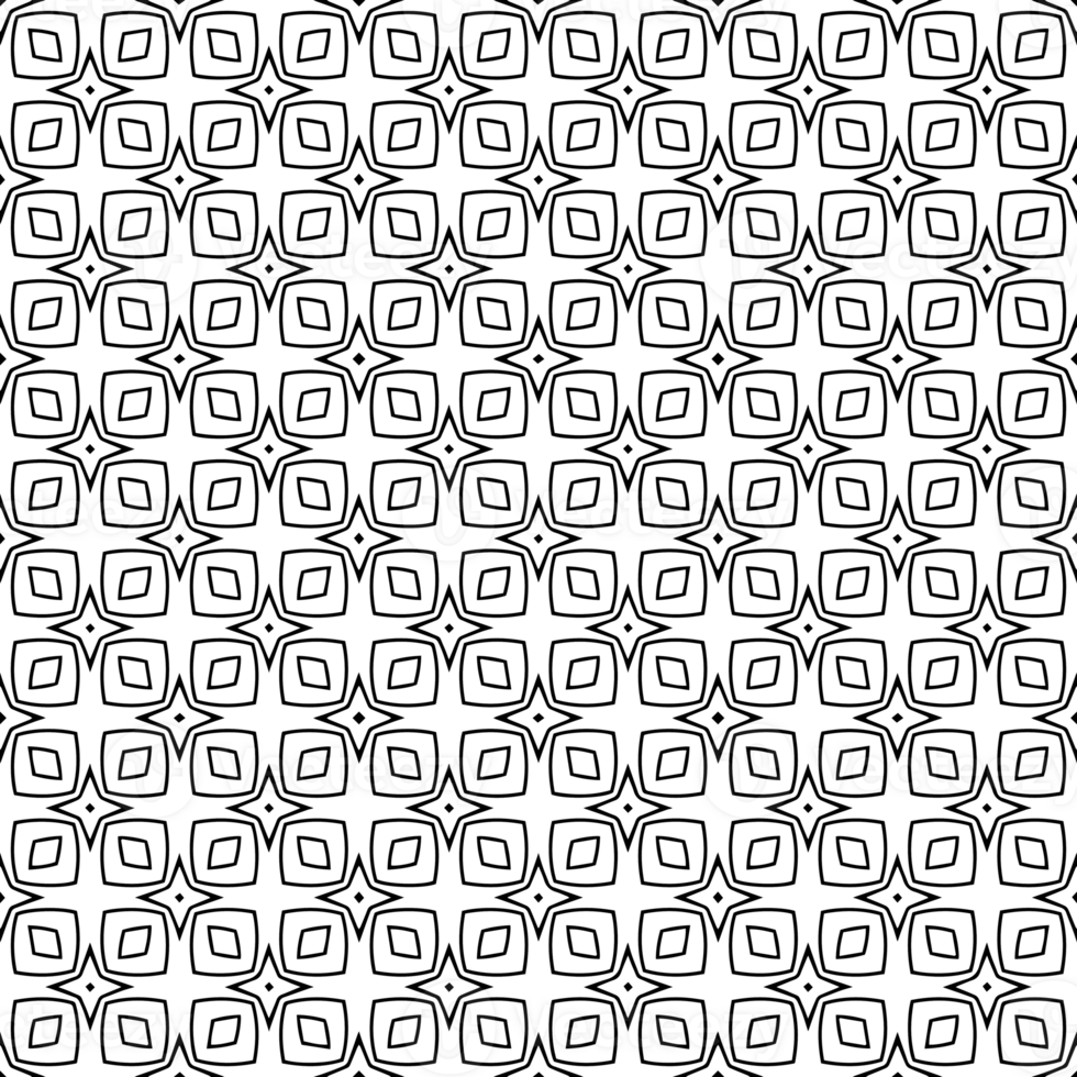 Black seamless abstract pattern. Overlay for background and backdrop. Ornamental design. PNG graphic illustration with transparent background.