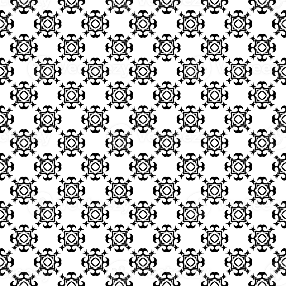 Black seamless abstract pattern. Overlay for background and backdrop. Ornamental design. PNG graphic illustration with transparent background.