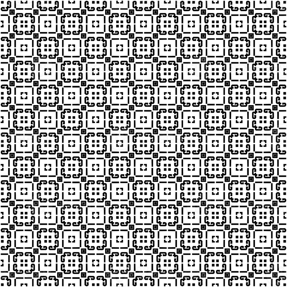 Black seamless abstract pattern. Overlay for background and backdrop. Ornamental design. PNG graphic illustration with transparent background.