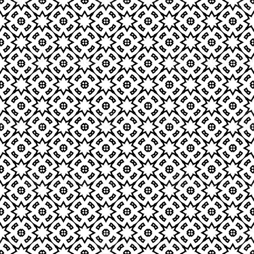 Black seamless abstract pattern. Overlay for background and backdrop. Ornamental design. PNG graphic illustration with transparent background.