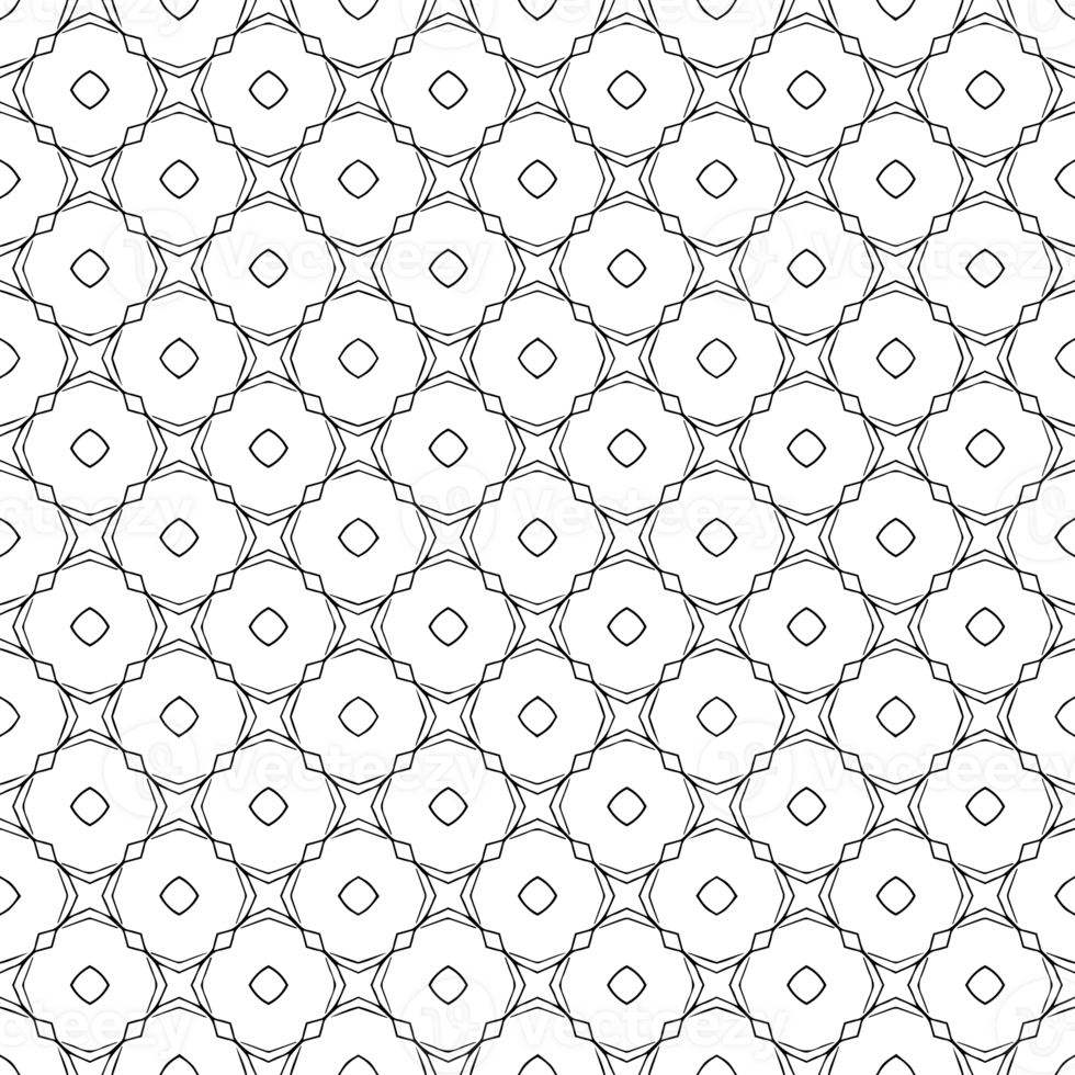 Black seamless abstract pattern. Overlay for background and backdrop. Ornamental design. PNG graphic illustration with transparent background.