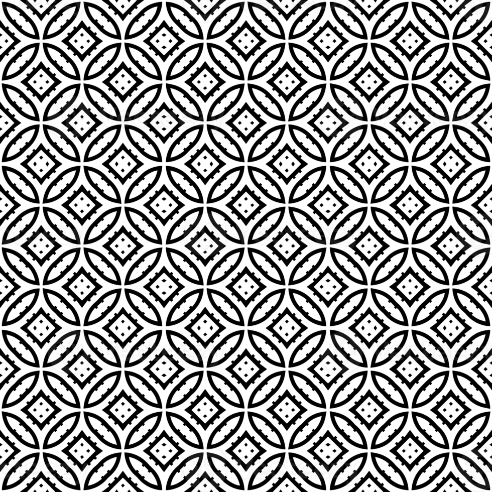 Black seamless abstract pattern. Overlay for background and backdrop. Ornamental design. PNG graphic illustration with transparent background.