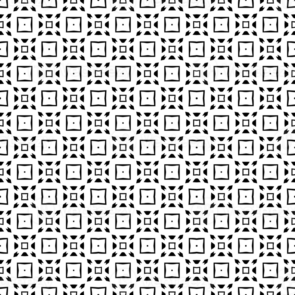 Black seamless abstract pattern. Overlay for background and backdrop. Ornamental design. PNG graphic illustration with transparent background.