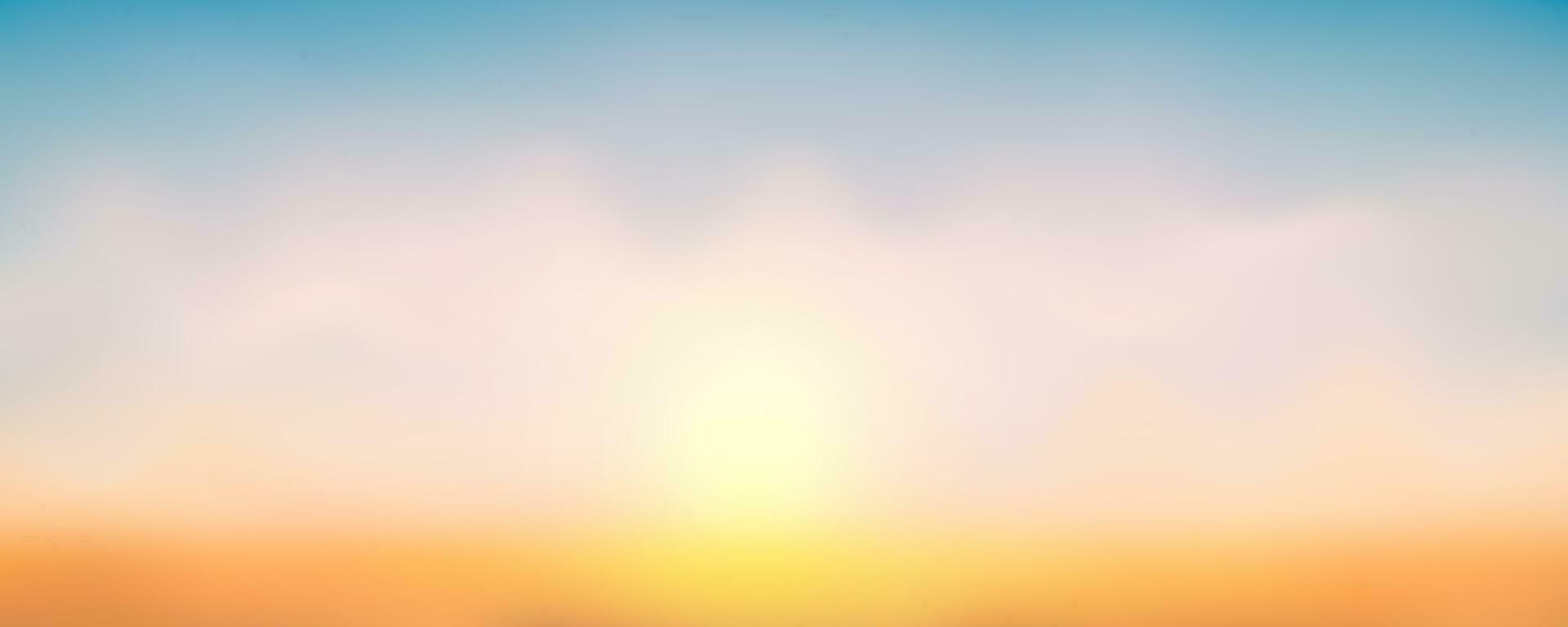 Gradient pastel winter sky background. Abstract vector dramatic sunset. Dreamy soft landscape. Blurred twilight foggy horizon.