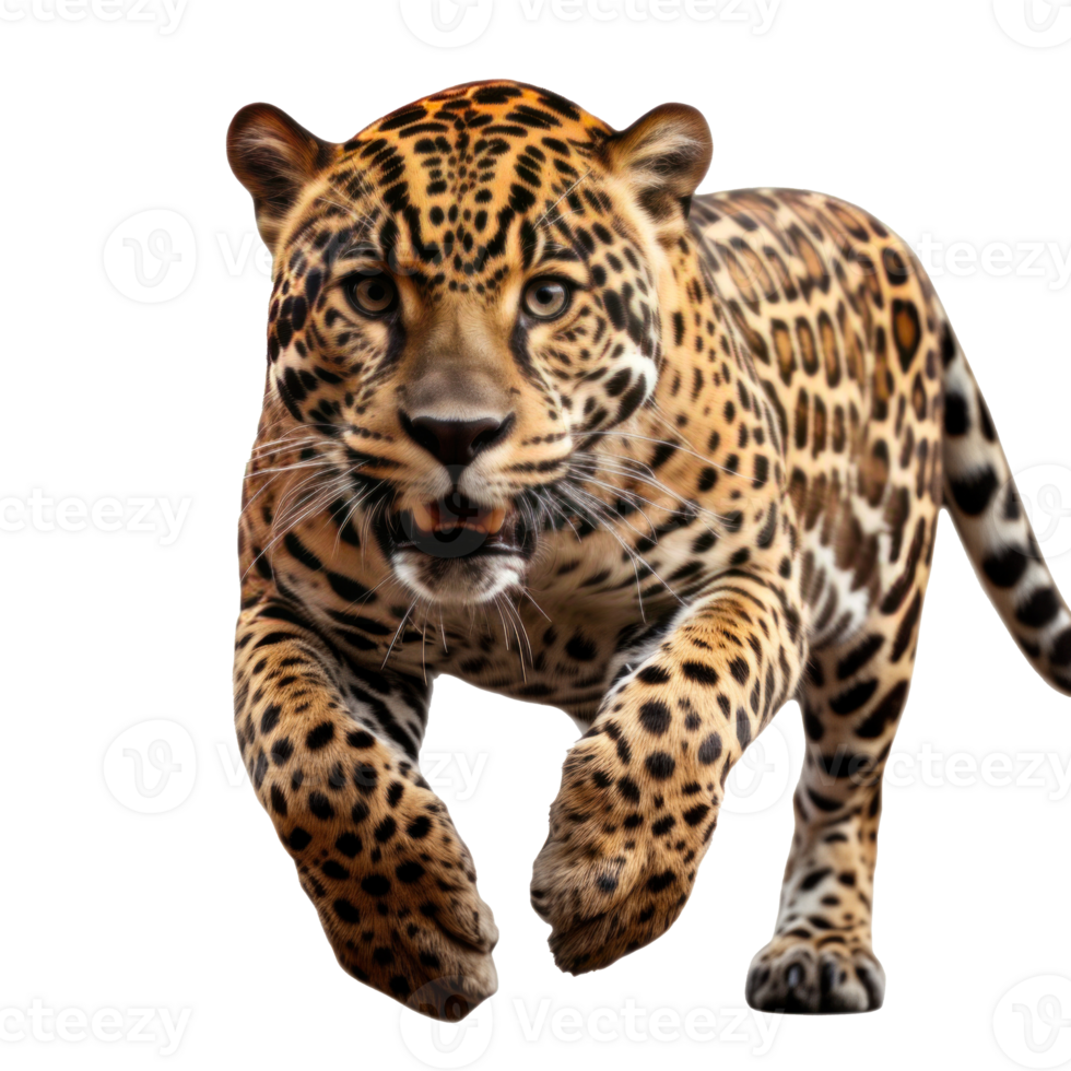 a jaguar in a jump isolated png