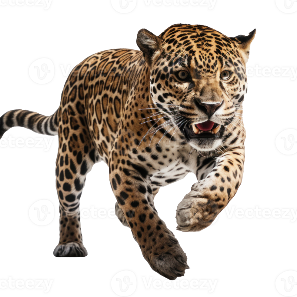 a jaguar in a jump isolated png