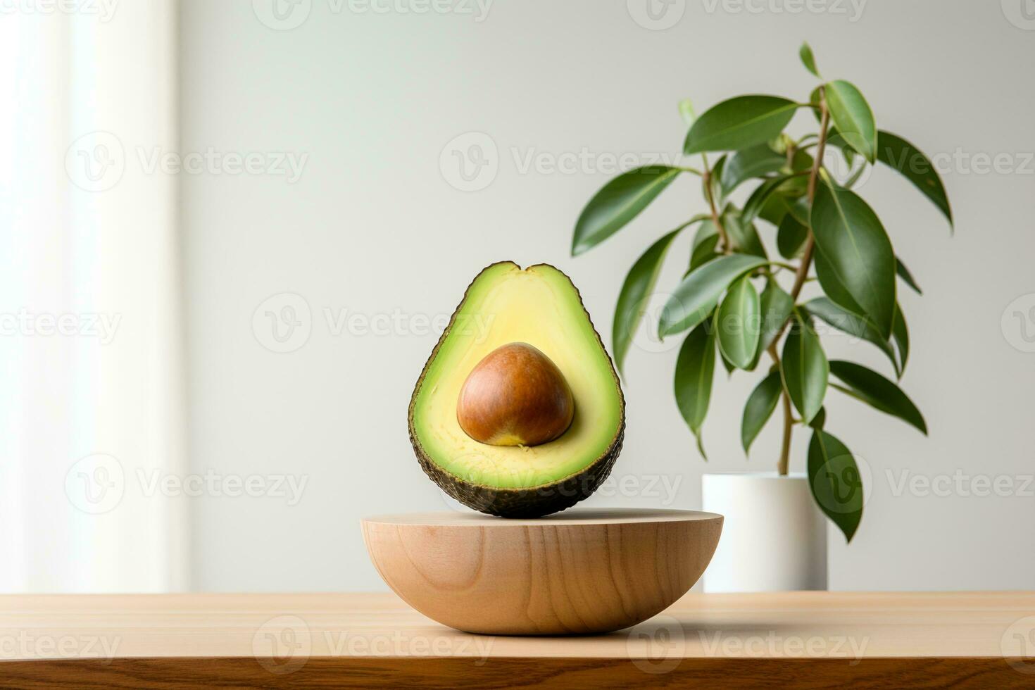 Organic Raw Green Avocados. AI Generative photo