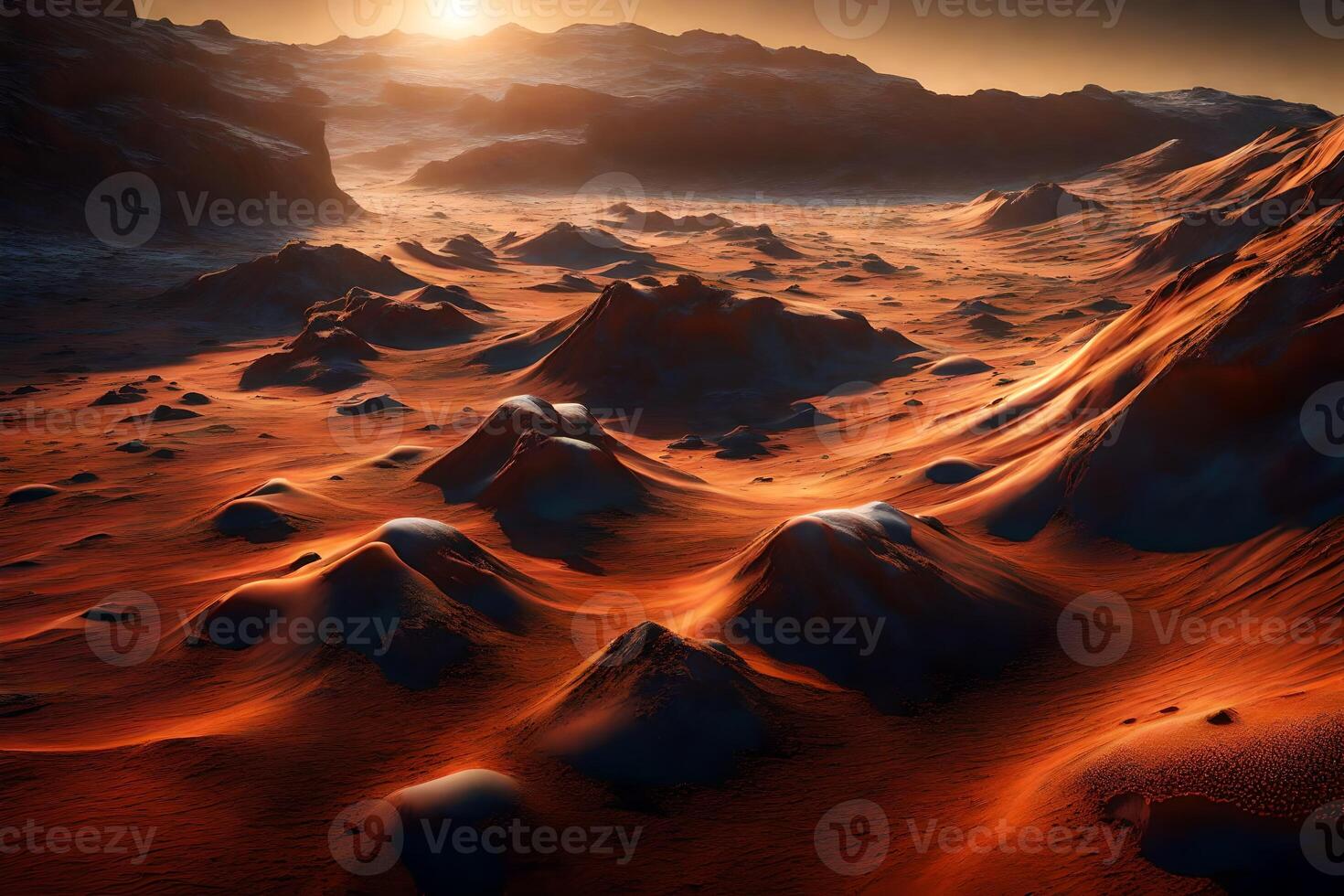 The ice on Mars' poles appears very pretty when it reflects the sunlight photo
